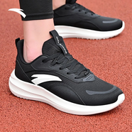 安踏男鞋運動(dòng)跑步鞋冬季皮網(wǎng)舒適防滑輕便緩震專(zhuān)業(yè)健身中考體測跑鞋 【皮網(wǎng)舒適】爆款黑白配色-4 41