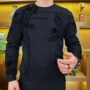 【專(zhuān)柜正品】秋季新款飛鷹加絨加厚男士百搭保暖衛衣男裝dk 黑色【加絨加厚】 M (建議90-115斤)