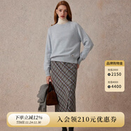 ELAND衣戀毛衣女夏日棉花糖變形絞花長(cháng)袖上衣25秋新款 淺藍色EEKWE4TM01 M