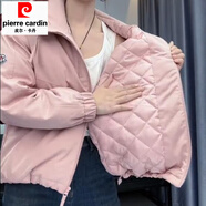 皮爾卡丹（pierre cardin）短款加厚外套女秋冬裝新款2026韓版時(shí)尚洋氣小個(gè)子百搭上衣 皮粉色加棉 原版 S 80-90斤左右