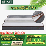 棕大師（PALM MASTER） 椰棕床墊偏硬薄棕櫚棕墊天然乳膠防螨抑菌 可定制榻榻米折疊床墊 面拆防螨款20cm【乳膠+椰棕版】 1.8米*2米