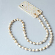 流行故飾劉詩(shī)詩(shī)串珠彩虹長(cháng)款手機鏈女時(shí)尚斜挎可背掛鏈通用帶夾片鏈子 仿貝珠斜跨款120cm-送貼片