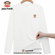 大嘴猴（paul frank）潮牌精梳純棉重磅長(cháng)袖T恤男女同款春秋新款 210g純棉重磅長(cháng)袖T恤【白色#經(jīng)典小猴頭】 S 建議體重：80-105斤