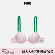 維多利亞的秘密 PINK 圓盤(pán)胸內衣2805舒適3/4罩杯聚攏外擴文胸胸罩無(wú)痕聚攏 5VS4粉白條紋/綠色肩帶 11202805 75C （34C）