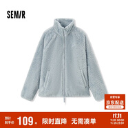森馬（Semir）外套女插肩袖珊瑚絨仿羊羔毛2024冬季立領(lǐng)寬松夾克109724108003
