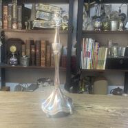 科至途歐式精美蠟燭臺銀色單頭燭臺1頭蠟臺餐桌擺件斗柜裝飾品酒店用品 40CM高純銀