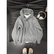 ARMANI EXCHANGE阿瑪尼美式重磅連帽毛衣男款秋冬季慵懶風(fēng)感保暖cleanfit針織衫外 淺灰色 L