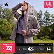 adidas拒水防風(fēng)休閑連帽夾克外套男女秋季新款阿迪達(dá)斯官方輕運動 木炭灰   4XL