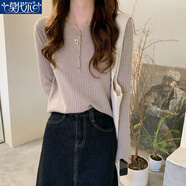 莫代爾2026春秋冬新款顯瘦小個(gè)子打底衫韓系修身百搭針織衫女長(cháng)袖上衣 花駝色 常規 M