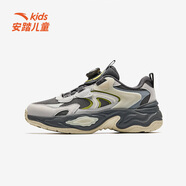 安踏童鞋兒童運動(dòng)鞋男女大童海螺鞋輕質(zhì)軟彈學(xué)生百搭休閑鞋 巖沙灰/耐久灰/顆粒米黃-4 34 碼