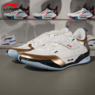 李寧2024秋韋德808 4 ULTRA男子支撐穩定籃球專(zhuān)業(yè)比賽鞋ABAU031 標準白/赤金色 43