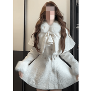 vimadtly富家千金斗篷小香風(fēng)套裝裙女冬季蝴蝶結感收腰夾棉大衣兩件套 斗篷+外套【早秋時(shí)尚通勤套裝_簡(jiǎn)約大氣得體秋冬露腿 S