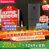 榮事達（Royalstar）256升一級風冷無霜三門小型家用電冰箱智能變溫超薄占地小 節(jié)能低音國家補貼灰色R256FT 