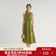 獨束微胖MM大碼女裝法式氣質(zhì)感高腰顯瘦A擺掛脖吊帶連衣裙 綠野仙蹤連衣裙 XL (尺碼：3) 拍前和客服確認(rèn)尺碼