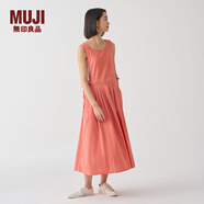 無(wú)印良品（MUJI） IDEE 女式 平紋 連體裙 女裝連衣裙裙子春季 無(wú)袖可疊穿 背心裙 紅色 M 155/80A