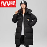 鴨鴨（YAYA）羽絨服女款中長(cháng)款2025年冬季新款韓版加厚冬裝外套 官方店旗艦黑色 直播間有優(yōu)惠 S 80-110