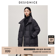 迪賽尼斯（DESIGNICE）冬季新款白鵝絨高級感通勤外套純色立領(lǐng)羽絨服女 黑色 M 建議拍前聯(lián)系客服確認
