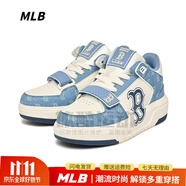MLB女鞋男款學(xué)長(cháng)鞋23秋冬新款NY高幫厚底增高運動(dòng)休閑板鞋 波士頓紅襪隊/中幫藍色 43