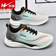 雙星男鞋2025新款春秋款黑武士大碼老爹運(yùn)動休閑跑步厚底減震潮鞋 灰綠 44