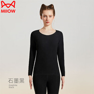 貓人情侶秋衣秋褲套裝男士徳絨發(fā)熱保暖內衣女羊毛蠶絲2025秋冬 石墨黑-女款 航天禮盒  送禮首選 M