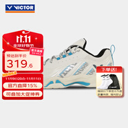 威克多（VICTOR）羽毛球鞋 透氣耐磨止滑U2.5標(biāo)準(zhǔn)楦進(jìn)階級(jí)全面類羽球鞋 STORM風(fēng)暴 L（暖白） 37 (230mm)