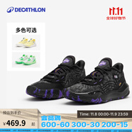 迪卡儂NBA官方授權(quán)籃球鞋減震耐磨湖人勇士低幫鞋運(yùn)動(dòng)籃球鞋 湖人-黑色 40