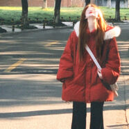 300斤特大碼女裝紅色連帽韓系棉服女胖mm感可愛(ài)減齡加厚外套 紅色面料 5XL 5XL建議210-240斤