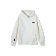 陸翊上身金貝勒美式高街火焰火苗印花上衣連帽紐扣長(cháng)袖衛衣帽衫 白色(-黑色火焰Logo) 常規 2XL