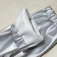 月袖（YUEXIU）秋春季外穿亮面pu軟皮褲女小腳褲子韓版寬松休閑褲加絨加厚長(cháng)褲潮 銀色款 加絨 S 70-85