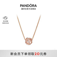 潘多拉（PANDORA）鏤空銀河項鏈套裝玫瑰金色銀色閃亮優(yōu)雅生日禮物送女友