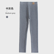山鷗2025秋冬新款兒童加絨打底褲加厚褲子加絨女童保暖褲棉褲HCW 皮標中灰色春秋款 120 建議身高105-115厘米