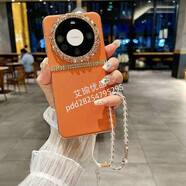 lieve適用OPPOfindx8手機殼X8S+新款x6pro硅膠X5軟殼X7包鏡頭鑲鉆防摔掛繩 橙色【皮質(zhì)軟殼】送掛繩 oppofindX8