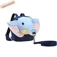 兒童防走失牽引 書(shū)包寶寶防丟繩子外出遛娃神器背包可愛(ài)小孩嬰幼 藍色小飛象