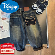 迪士尼男童加絨牛仔褲秋冬款2025新款寶寶冬裝兒童一體絨加厚時(shí)尚牛仔褲 品牌袋蓋一體絨 48 (甚拍) 樣品