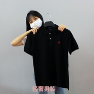 POLO SPORT美國經(jīng)典保羅短袖t恤小馬標純色純棉翻領(lǐng)高端上衣夏季男裝pol 黑色 紅標 L (150--165斤)