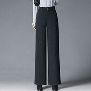 MAGIOPY國際一線(xiàn)品牌秋冬闊腿女褲女款毛呢筒褲顯瘦直筒百搭休閑加厚長(cháng)褲 深灰色 （羊毛） M  （27）95-105斤M