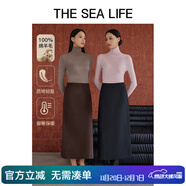 THE SEA LIFE歐海一生 半身裙女2024冬簡(jiǎn)約利落細膩軟糯舒適親膚半身裙A180215 黑灰色 S