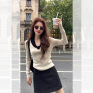 小紅書(shū)爆款高端精致小香風(fēng)穿搭一整套裝女秋季大方得體絕美上衣半 米色上衣+半裙[深秋初冬穿搭/江 S推薦[80-95斤] 均碼