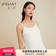 金三塔真絲睡衣女100%桑蠶絲簡(jiǎn)約真絲吊帶裙睡裙 白色【有花邊】 L