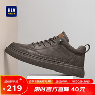 海瀾之家HLA男鞋休閑皮鞋子秋冬男士板鞋運動(dòng)鞋HAAXXM1EBF038 棕色42