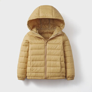 兒童整塊棉服輕薄款外套男童棉衣女童棉襖大童男孩女孩 黃色特價(jià)清倉 均碼 120碼