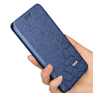 小米（MI）莫凡 小米mix2s手機殼翻蓋小米mix2s保護套翻蓋防摔軟殼硅膠全包防摔翻蓋式皮套外殼男女商務(wù)時(shí)尚 藍色 小米MIX 2S