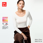 優(yōu)衣庫女裝HEATTECH U領(lǐng)T恤/8分袖保暖衣內衣478934 478936 478934/00白色 XS