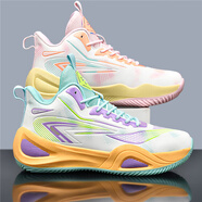 李寧2025新款秋冬季皮面防水青少年籃球運動(dòng)鞋初中學(xué)生摩擦有聲 鴛鴦-系帶-防滑摩擦有聲 41