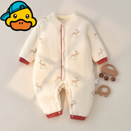 G.duck嬰兒服180克棉衣冬季加厚嬰幼兒超厚純棉連體衣寶寶夾棉保暖棉服 咖紅 (180g) 66cm
