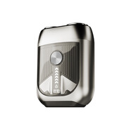 新款金屬迷你電動(dòng)剃須刀磁吸雙刀頭便攜式胡須刀全身水洗刮胡刀男 炭晶黑