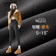 法貝莎品牌加絨鯊魚(yú)褲女秋冬加厚外穿長(cháng)褲保暖高腰新款保暖加大碼芭比褲 黑色（輕暖磨毛） M (90-105斤)