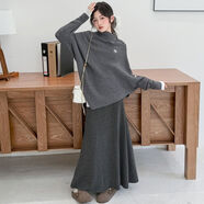 秋季新款個(gè)性女孩不規則毛衣高領(lǐng)潮流前線(xiàn)永不撞衫時(shí)尚中大童套裝 毛衣兩件套 130 cm