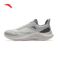 安踏男鞋跑步鞋男2025冬季皮面防水黑色保暖運動(dòng)鞋慢跑鞋子休閑鞋男款 【皮面防潑水】積云灰/城堡灰-2 41 (美碼8)