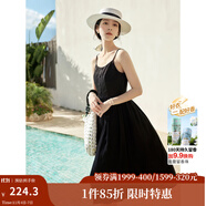 茵曼（INMAN）章若楠同款歐若風(fēng)天絲薄開(kāi)衫女裝襯衫2025夏季新品長(zhǎng)袖襯衣 吊帶裙黑色-18322336 S